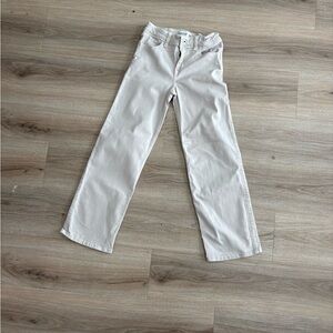Abercrombie girls Cream Pants high ride wide leg